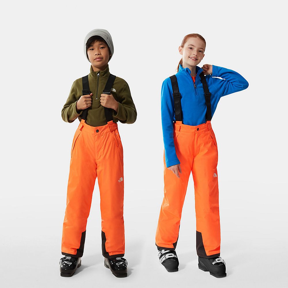 The North Face Pants Youth Australia - The North Face Snowquest Bib Orange Skiing And Snowboarding (